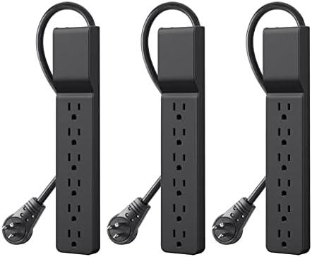 Belkin Power Strip Surge Protector with 6 AC Multiple Outlets - Flat Rotating Plug, 6 ft Long Heavy-Duty Extension Cord for Home, Office, Travel, Computer Desktop & Charging Brick (600 Joules) 1PK