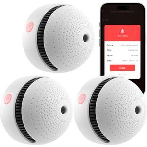 3-Pack Smart Smoke Detector,Wi-Fi Smoke Detector Fire Alarm with Smart Life App Notifications,10-Year Replaceable Battery,Mini Size for Home, RV