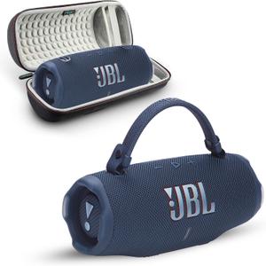 Charge 6 Portable Bluetooth Speaker | IP68 Waterproof, DustProof, and DropProof, Outdoor Wireless Audio | 28Hrs Playtime Megen Hardshell Protection Case (Blue)