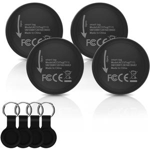 Air Tracker Tags 4 Pack Smart Tag Bluetooth Trackers Work with Apple Find My (iOS Only), Lightweight Tag Prevent Loss of Luggage Wallets Keys Bags,Replaceable Battery,IP67 Waterproof