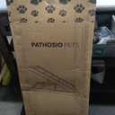 Adjustable Dog Ramp for Bed - 39" Long Foldable Wooden Ramp for Dogs to Get on Bed, Couch, or Car with 13.4" Wide Walking Space (Natural Wood with Gray Carpet)