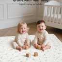 Fortella Extra Thick Baby Play Mat for 50" Playpen, 47"x47" Snug Fit Playpen Mat, Machine Washable Foam Play Mat for Floor - Portable, Non-Slip Tummy Time & Crawling Mat for Babies Toddlers (Ocean Ivory)