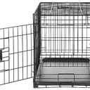 Amazon Basics Durable,Foldable Metal Wire Dog Crate with Tray, Double Door, 30 x 19 x 21 in, Black (30.0"L x 19.0"W x 21.0"H)