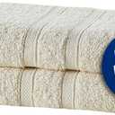 CLOROX Bleach Friendly Towels, Quick Dry, 100% Cotton Hand Towels (16" x 26"), Highly Absorbent Soft Lightweight, Ideal for Everyday Use, Easy to Wash (2 Pack, Ivory)