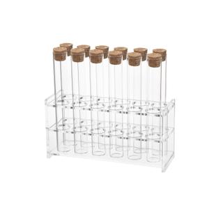 12pcs 30ml Glass Test Tube with Cork Stopper, 20x150mm Storage Tube with Cap, 12 Holes Acrylic Rack, Plant Propagation Vase, Tube Set for Scientific Experiments Lab Candy Liquid Party Decor
