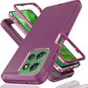 for Moto G Power 5G 2025 Case3 in 1 Shockproof TPU Hard PC Bumper Drop-Proof Shell for Moto G Power 5G 2025 6.8" Purple/Red
