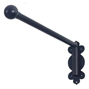 Swing Arm Curtain Rod for Front Door & Window Panels - Black, 35IN