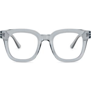 Madison Avenue Oversized Blue Light Blocking Glasses for Women Fashion Blue Light Blockers Anti Eyestrain & UV Protection Computer Eyeglasses (Ttransparent Grey)