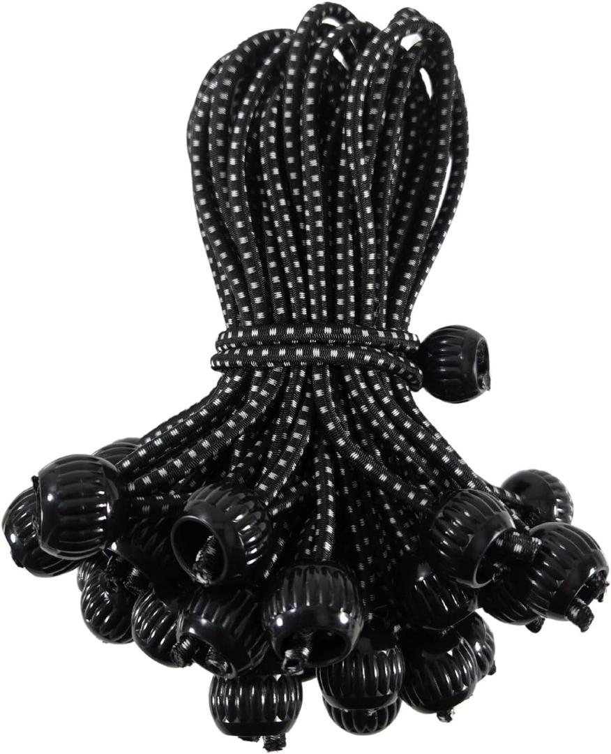 Small Ball Bungee Cords 6 inch 40 Pack, UV Resistant and Light Duty,Hight Elastic