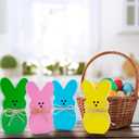 Easter Decorations 4PCS Easter Wooden Bunny Table Decorations Wooden Rabbit Tiered Tray Decor Spring Wood Decor for Home Mantel Home Table Party