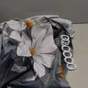 J JOYSAY White Poppy Flower Gray Fabric Shower Curtains with Buttonholes Hooks Water Repellent Washable Cloth Shower Curtain for Hotel Bathroom 72x72 Inch