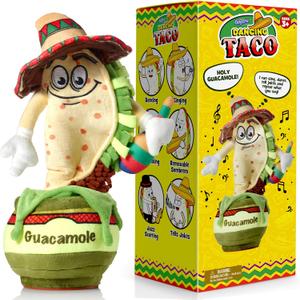 Gagster Dancing Taco - Funny Mexican Dancing Plushie Toy Inspired by Viral Cactus - Singing Toy that Repeats What You Say in Mimic Mode - Tells Jokes, Puns - Great Gift for Kids and Food Lovers