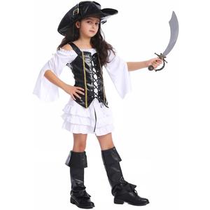 PGOND Cute Pirate Girls Halloween Dress up Costume (L-10-12Y)