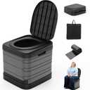 CAMPERFECT XXL Portable Toilet for Adults, Upgraded Camping Toilets Collapsible Toilet Extra Large 16.7-inch High Porta Potty for Camping Outdoor Activities and Travel, 18.1*16.7''*16.7'' (Gray)