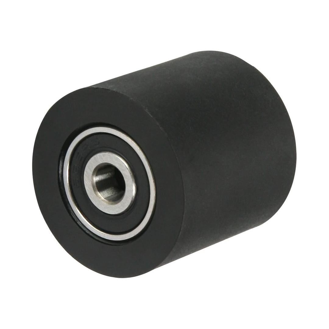 MroMax Roller Idler Bearing Pulley-6 x 30 x 30mm Sliding Conveyor PU Flat Belt Bearing Pulley Wheel with 626RS Bearing for Furniture, Hardware Accessories and Mobile Door Black 1Pcs