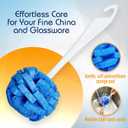 COMPAC HOME Dish Wand Kitchen Sponge | Effectively Clean China Dishes and Glassware | Unique Round Ball Shaped All-Around Cleaning Sponge | Gentle Flexible Brushes for Your Nice Dishes, 6 Count