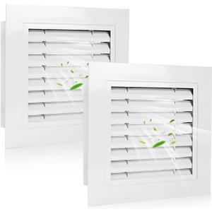 2pcs 14" x 14" Premium Aluminum Gable Vents with Screen, Paintable Design -Ideal for Attic and Shed Ventilation, Vent Opening 12"x12"(White 14" x 14"-2 Pack)
