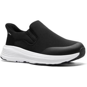 OrthoComfoot Men's Orthopedic Slip On Loafers: Comfortable Casual Arch Support Plantar Fasciitis Walking Shoes, Standing Work Orthotic Thick Sole Shoes for Foot and Heel Pain Relief 8