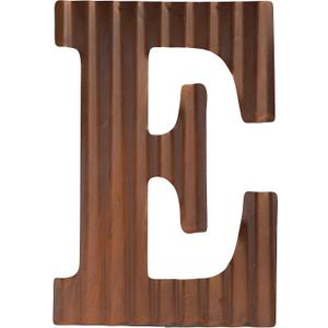 COLLECTIVE HOME - 12" Metal Letters for Wall Decor, Corrugated Rusty Letters, Rustic Hanging Wall Decor, Monogram Hanging Farmhouse Decor, Alphabet Signs for Office Bedroom Living Room Kitchen (E)
