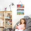 Reading Hanging Sign,Reading Classroom Decor,Reading Will Take You Everywhere Decor,Inspirational Quotes Wall Art,Library Sign Read Book,Classroom Poster Educational Plaque for Nursery Kids (Colourful)