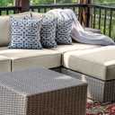 Cethytirko 14 Piece Outdoor Patio Waterproof Cushion Covers, Fits 6-Seat Wicker Rattan Sectional Couch Chair Furniture Cover Replacement Set - Fade-Resistant Patio Cushion Covers with Zipper
