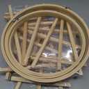 Novabright 12 Pcs Large Bamboo Embroidery Hoops with Triangle Display Stands Include 10.2'' and 11.8'' Round Hoops Frame Cross Stitch Wood Holder Easels for Desk Display Decor Craft Works