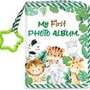 Baby's My First Family Album Soft Photo Cloth Book Jungle Animal My First Book of Photos Baby Memory Album Gift Holds 4x6 Pictures for Babies Newborn Toddler & Kids Baby Shower