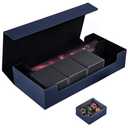Scimi Card Mat Case Holds 800+ Sleeved Cards - TCG Deck Case with Box for MTG, Uno, YuGiOh & More - Strong Magnet Closure (Blue/Black)