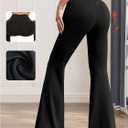 Verdusa Women's High Waist Athletic Pants Fitness Clothing Bell Bottom Yoga Leggings (Black, M)