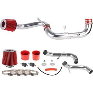 PHILTOP Cold Air Intake Kit Compatible with 2006-2011 Civic with 1.8L (DX/DX-G/LX/EX), Filters System Kits Aluminum Red Aluminum 3 inch High Flow