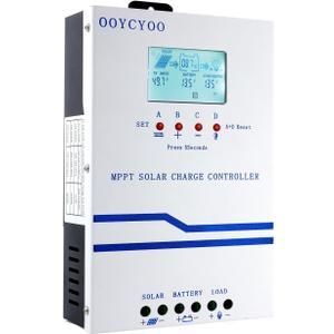 MC60A OOYCYOO MPPT Solar Charge Controller 60 amp, 12V 24V 36V 48V Auto 60A Solar Panel Charge Regulator, Max 160V Input with LCD Display for Lead-Acid Sealed Gel AGM Flooded Lithium Battery