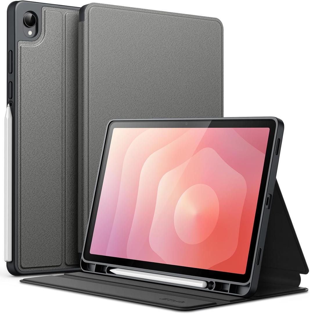 JETech Case for Samsung Galaxy Tab S11 with S Pen Holder, Slim Folio Stand Protective Tablet Cover, Multi-Angle Viewing, Auto Sleep/Wake (Grey)