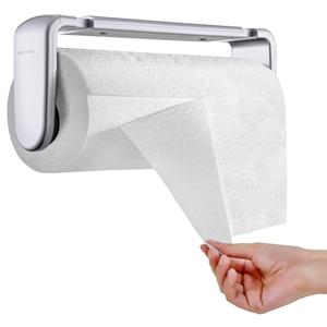 simpletome Paper Towel Holder ONE Hand Tear Adaptive Tension Arm Adjustable Length 9.4-11inch/24-28cm (Silvery)
