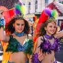 AEGYPIUS Mardi Gras Feather Headband, 2 Pcs Mardi Gras Headpiece for Women Mardi Gras Fascinator, Mardi Gras Feather Headpiece Mardi Gras Headband for Women, Mardi Gras Head Piece for Women