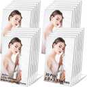 30 Pcs 2.5 x 3.5 Inches Acrylic Photo Frame Clear Business Card Sign Holder Clear Picture Frame Stands Mini Acrylic Sign Holder L Shaped Display Stand for Office, Store, Restaurant (30)