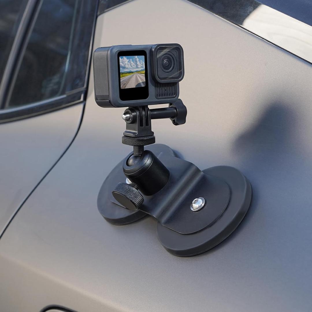 BRDRC Magnetic Car Mount for GoPro, Magnet Outside Camera Phone Holder Clip Stand for GoPro Hero Black Max, for Insta360 X4 X3 Go 3S, for DJI Pocket 3 Action 5 Pro 4 3, for iPhone Samsung Accessories