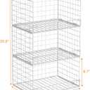 Yociyoga Closet Organizers and Storage Basket- 3-Tier Stackable Storage Bins, Foldable Closet Shelf Organizer Basket, Stackable Clothes Organizers Shelves for Home Organizer System(Patent 30022416)