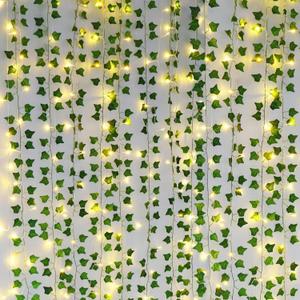 Freyalife Fake Vines for Room Decor(12 Pack 84 FT),with CE Certified 80 LED String Lights,Artificial Plant Ivy for Aesthetic Home Bedroom Wall Wedding Party Office Patio Indoor, Outdoor Garden Dcor