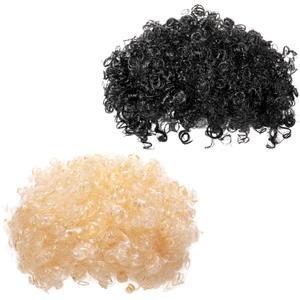 Hotop 2 Pcs Halloween Afro Wig Short Curly Rocker Party Afro Wig 70s 80s Synthetic Fluffy Cosplay Fancy Funny Wigs for Men Women Disco Party Play