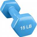 15 LB Light Blue Neoprene Dumbbell Set of 2 – Non-Slip Hexagon Hand Weights for Home Fitness & Workout