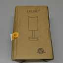 Small Table Lamp for Bedroom, Nightstand Lamp Linen Lampshade Bedroom Wood Base Small Bedside Lamp for Night Stands, Desk Lamps for Reading Living Room, Office (LED Bulb Included) (Black-Walnut Wood)