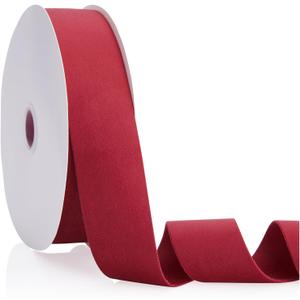 Red 1.5 inch Velvet Ribbon, Double Faced Continuous 20 Yards Velvet Ribbon Use for Christmas Tree Ornaments,Gift Wrapping,Bow Making,Wreath Decoration,Wedding Boutonnieres,Handmade Crafts