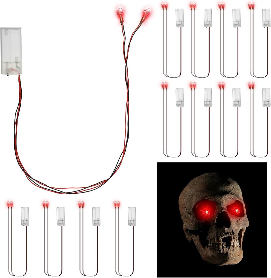 Xuhal 12 Pcs Halloween LED Glowing Light for Mask Costume Skull Skeleton 24'', Battery Not Include