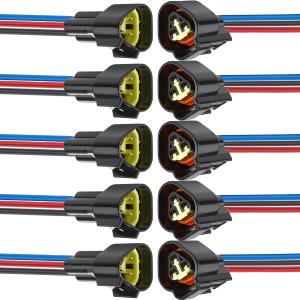 3 Pin waterproof electrical connector, 16 AWG Wire male and female electrical connectors for Car, Boat, Truck, and other wire connections(5pack) black