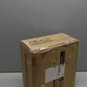 GREENSTELL Small Vanity Stool Chair with Storage and Folding Back, 13.4" x 15" x 30" Square Faux Fur Soft Ottoman, 4 Metal Legs with Anti-Slip Feet, Furry Padded Seat for Makeup, Bedroom, White