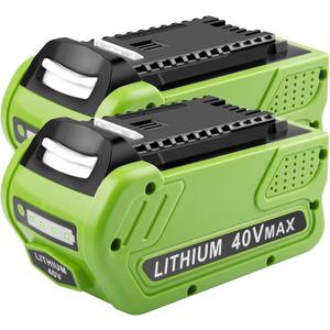 2 Pack 29472 6000mAh 40V Lithium Battery Replacement for GreenWorks 40V 29472 29462 2901319 24282 24252 21332 25322 20672 2101602 20312 24322 21362 26272 Batteries for Cordless Power Tools