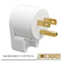 Right Angle Nema 5-15P 15A 125V AC Plug, [ETL] Easy Assembly 90 Degree USA Canada Male DIY Rewirable 12 Directions Adjustable AC Connector White 5-Pack AD0176-5