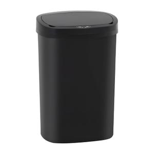 BestOffice | 13 Gallon Can with Lid | Automatic Touchless Garbage Can | Odor Control | Modern Oval Design | Easy to Clean | Plastic | Black | Fits Any Kitchen, Bathroom, Office or Home