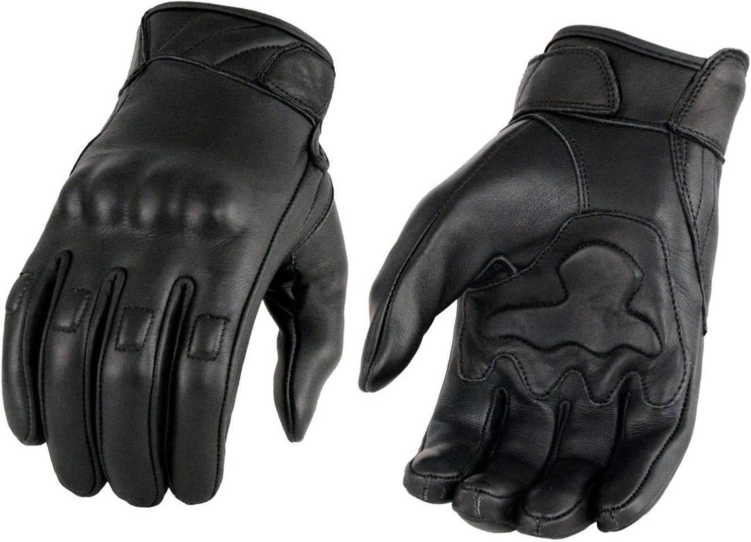 Men's Leather Glove w/ Gel Palm & Knuckle Protectors (Large)