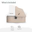 UPPAbaby Bassinet V3 - Compatible with Vista, Cruz, Ridge Strollers - Overnight Sleep Solution - Mattress, Sheet and Bug Shield Included - Declan (Oat Mlange/Silver Frame)